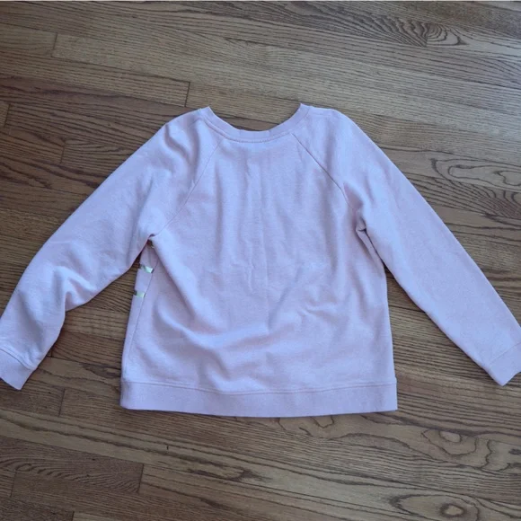 Boden Pink and Gold Metallic Striped Crew Neck Cotton Sweatshirt Sweater - Picture 4 of 4